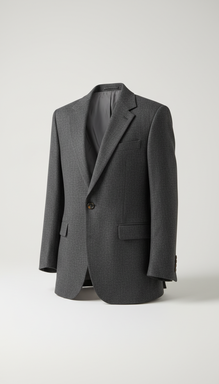 Charcoal Wool Tailored Blazer