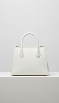 Porcelain White Structured Leather Handbag