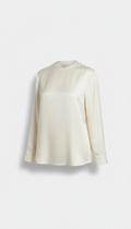Ivory Silk Blouse With Draped Collar